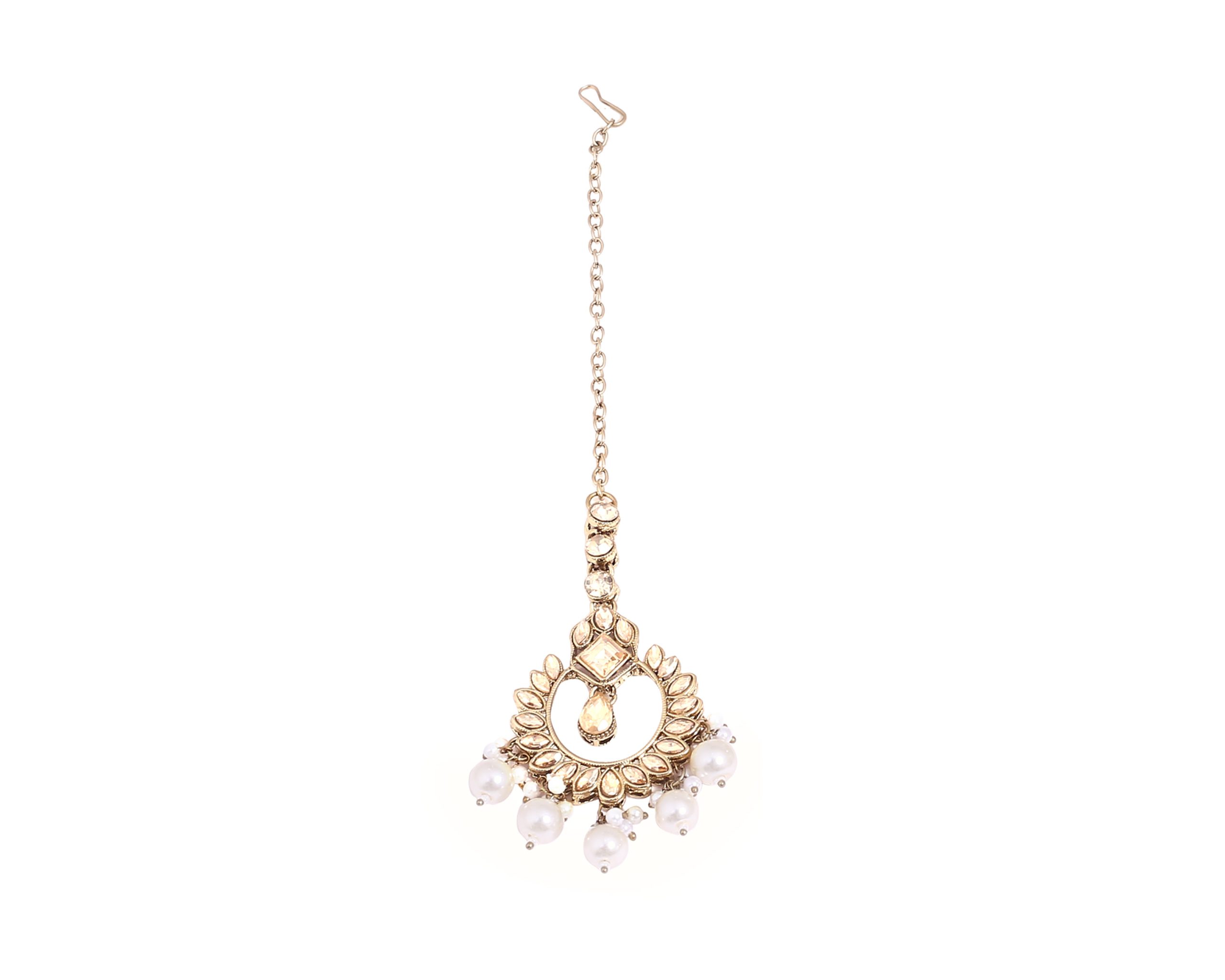 Golden Rivoli Stone Necklace Set – Perfect for Brides & Special Occasion - Image 5